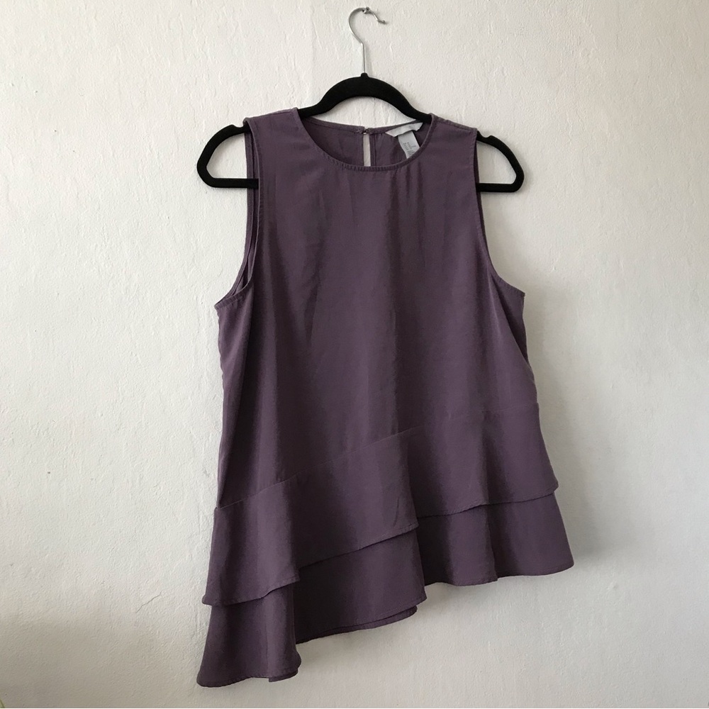 H&M Asymmetrical Sleeveless Blouse in Lavender Color